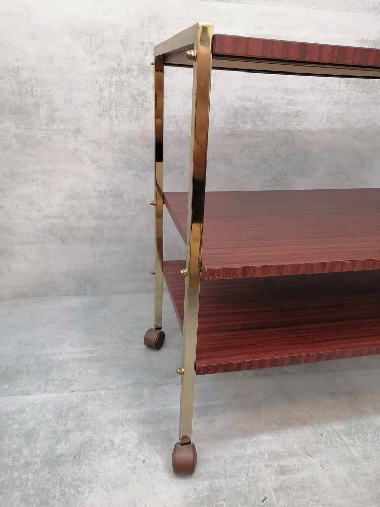 Bauhaus Mid Century Service Cart Table & Trolly 1970s photo 592.0