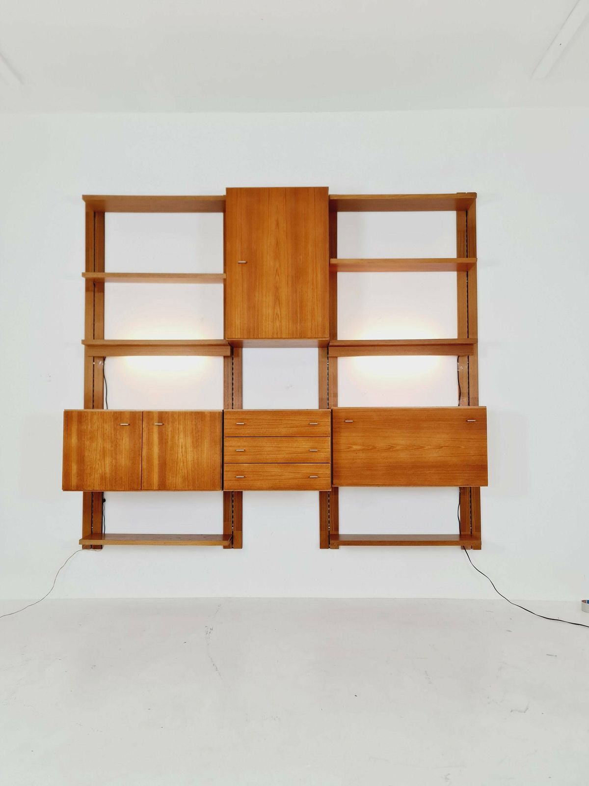 Mid Century Modular Teak Wall Shelving Unit By Preil Form, Germany, 1960s photo furniture