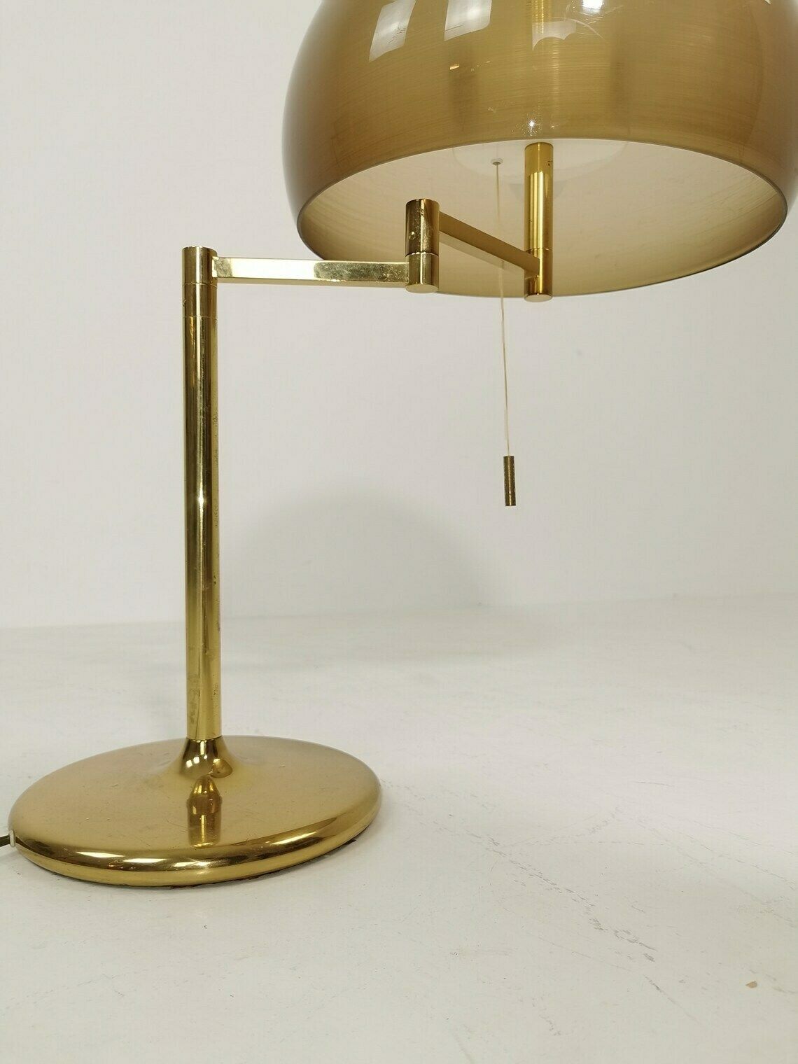 Large Mid Century Swiss Brass Mushroom Table Lamp From Swisslamps photo Lighting