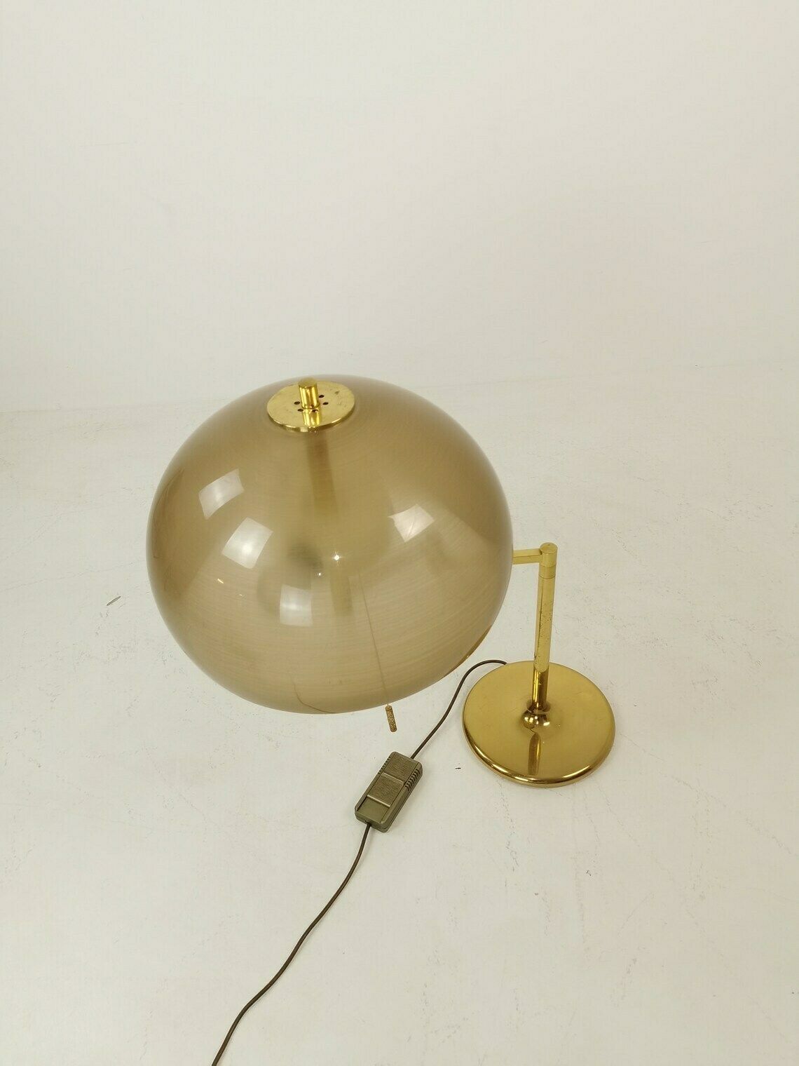 Large Mid Century Swiss Brass Mushroom Table Lamp From Swisslamps photo vintage