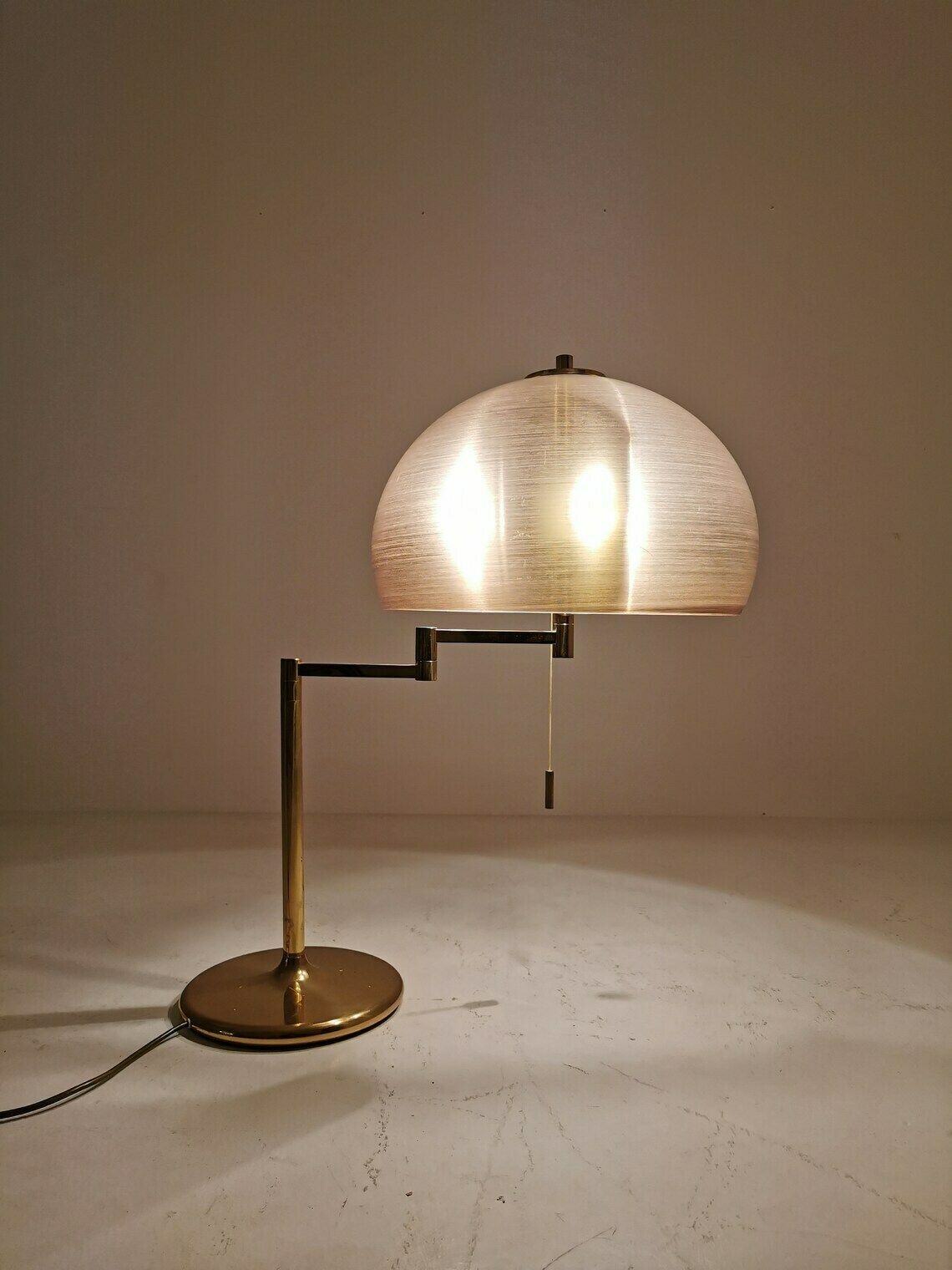photo furniture Large Mid Century Swiss Brass Mushroom Table Lamp From Swisslamps