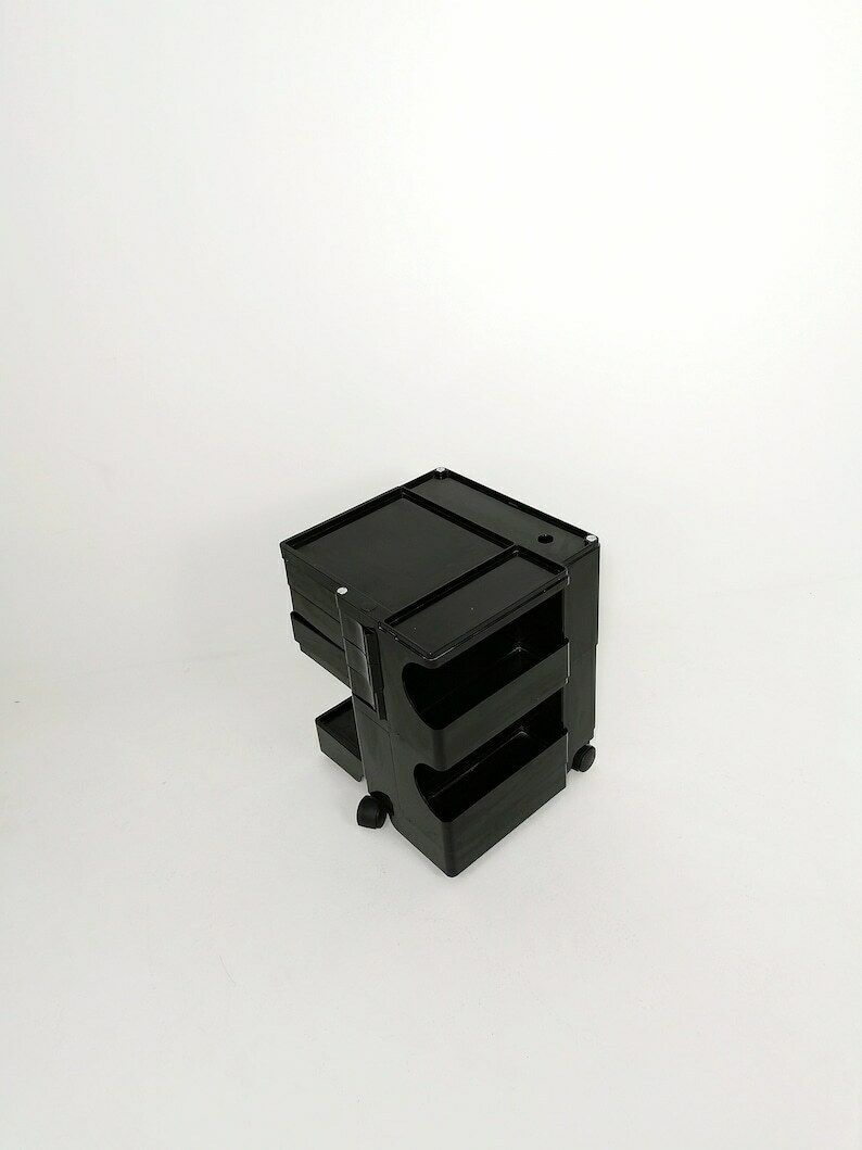 Space Age Black Boby Storage Trolley By Joe Colombo For Bieffeplast Italy 1970s photo furniture
