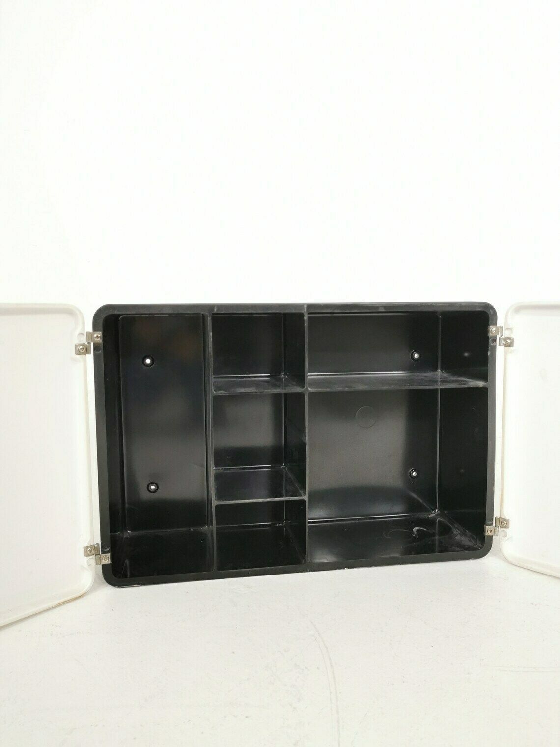 1 Of 2 White And Black Bathroom Medicine Cabinet 1960s Space Age Design photo 237.0