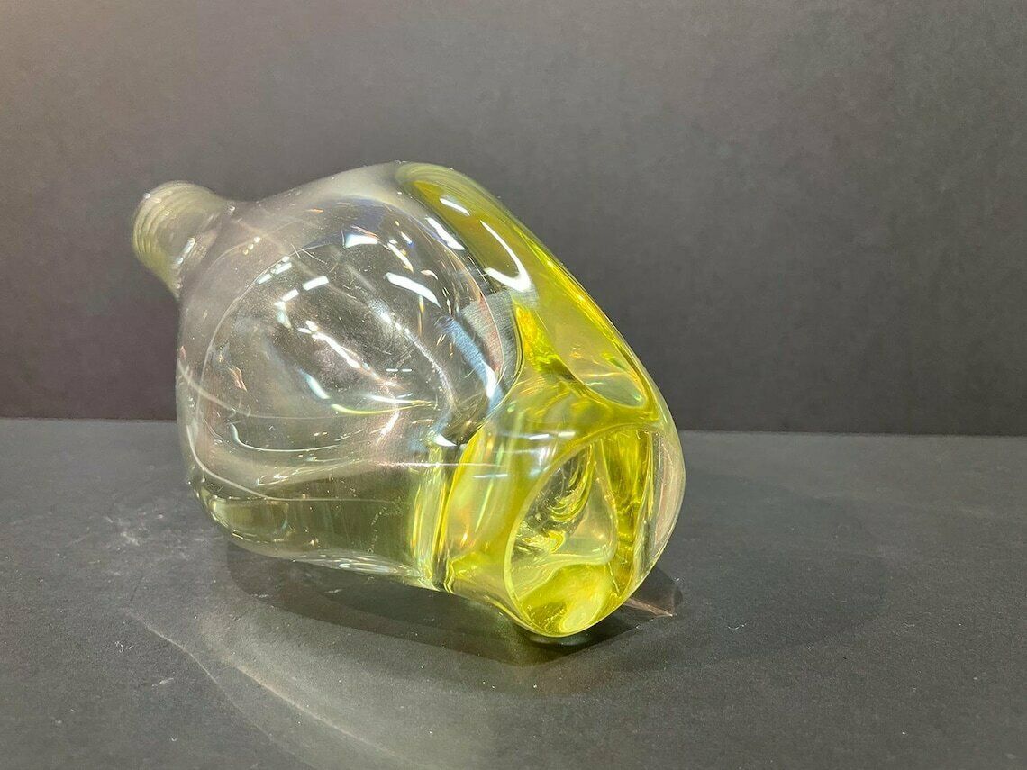 Lemon Yellow Glass Vase, Miloslav Klinger For Zelezny Brod Sklo (Zbs), 1960s photo Home Decor
