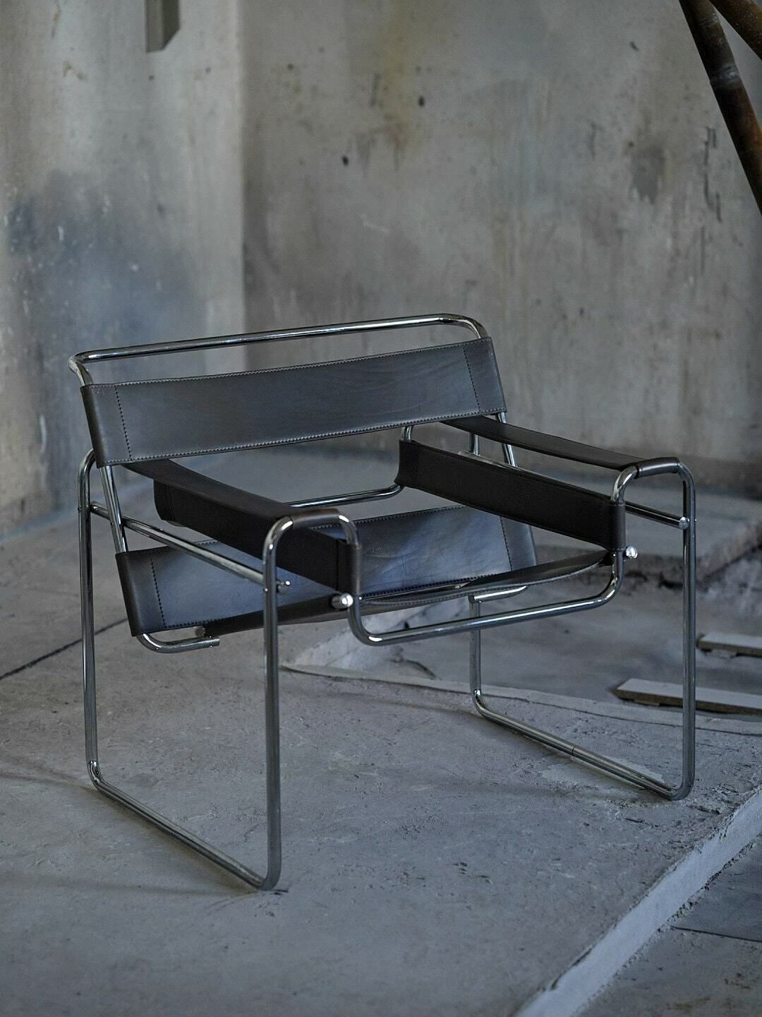 Marcel Breuer Wassily Style Grey B3 Chairs 1980s Italy By Fasem photo vintage
