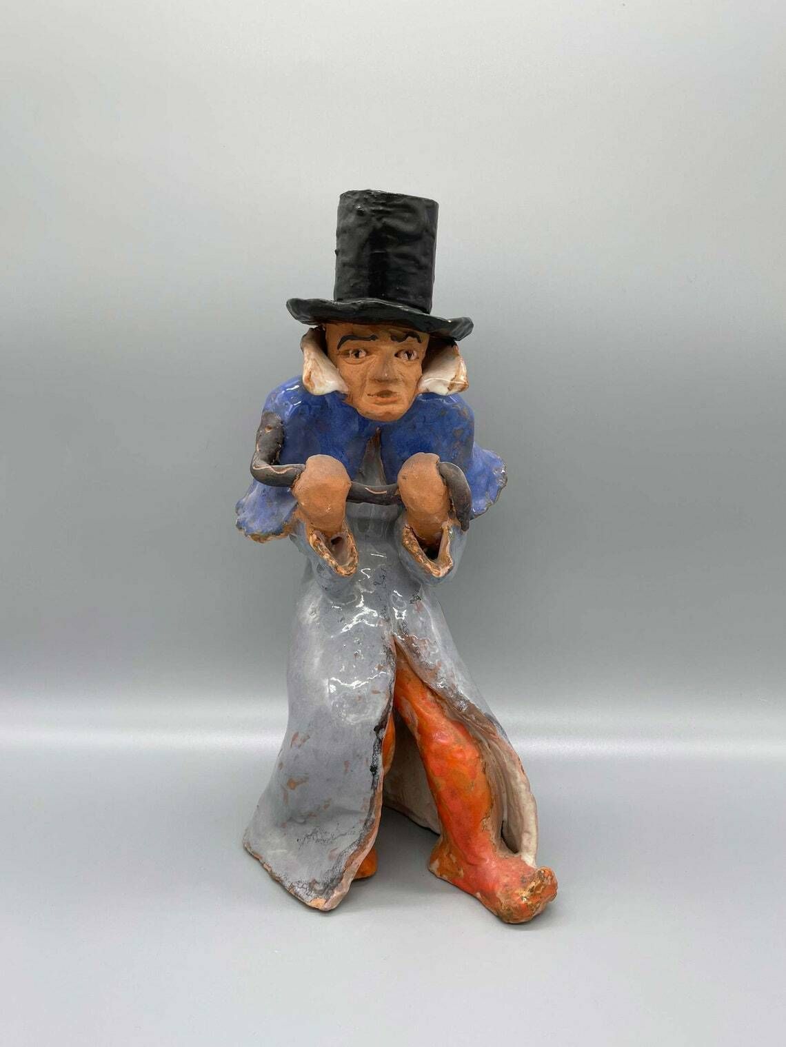 Magician With A Snake Unique Ceramic In The Style Of The Wiener Werkstätte Around 1920