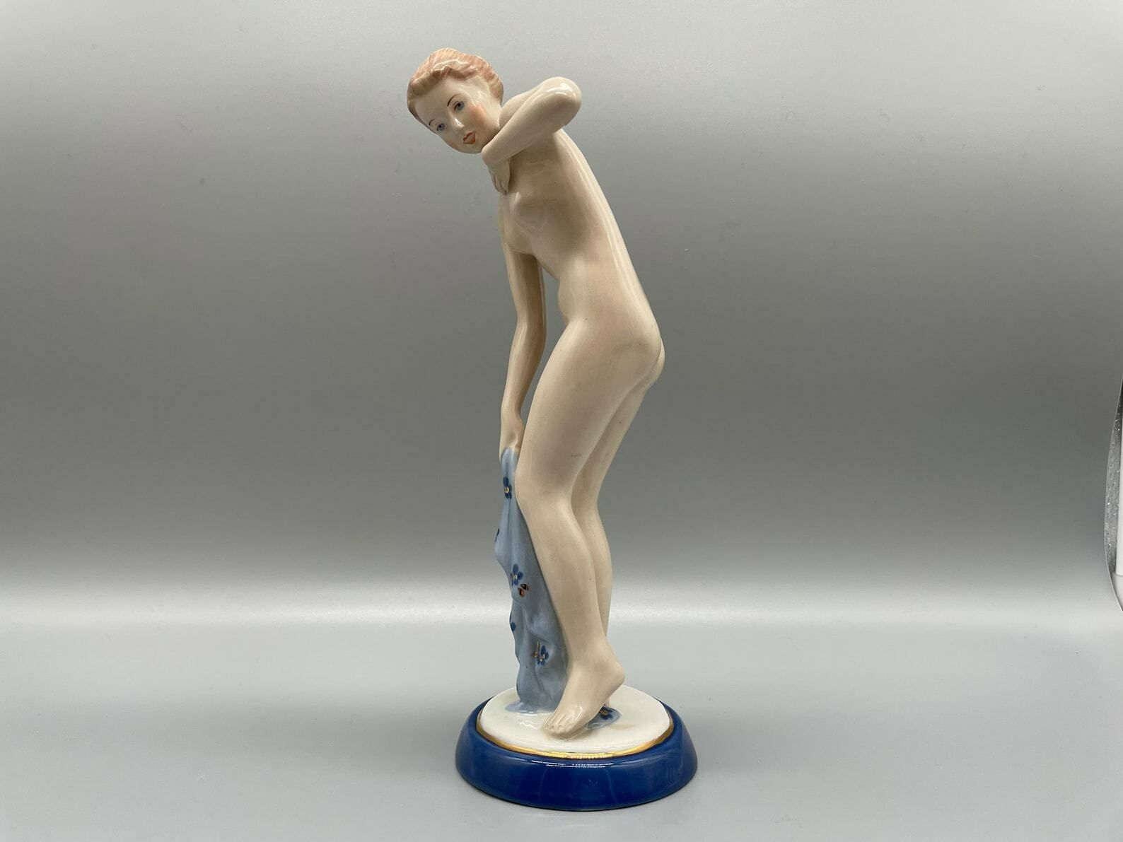 Beautiful Art Deco Nude Figure By Elly Strohbach For Royal Dux, Czechoslovakia, Circa 1935 photo for sale