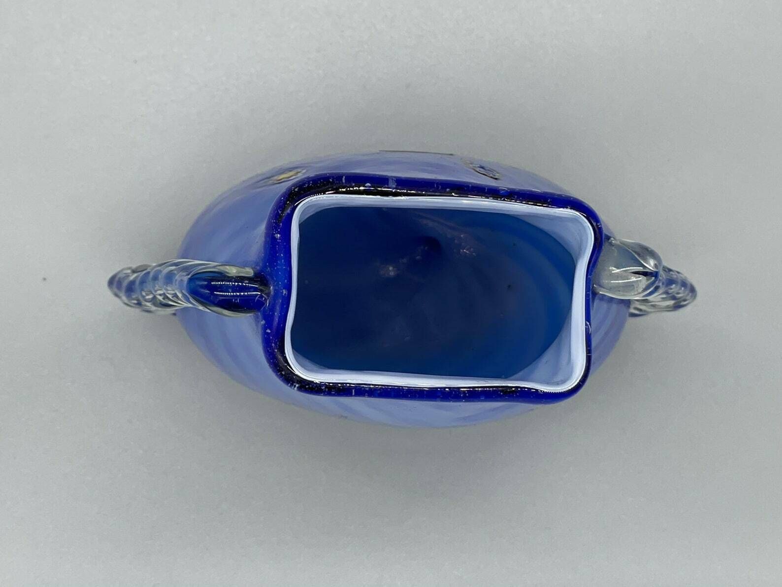 Impressive Rare Blue Murrine Vase From Murano, Barovier & Toso, 1950s photo buy