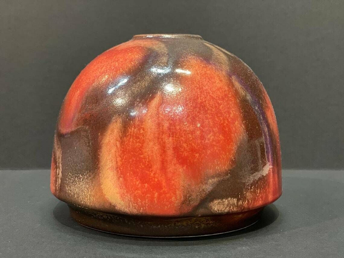 Brown Red Chandelier Glaze Vase By Ruscha Art 855, Signed, Germany, 1960s photo furniture