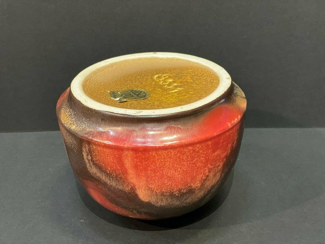Brown Red Chandelier Glaze Vase By Ruscha Art 855, Signed, Germany, 1960s photo 73.0