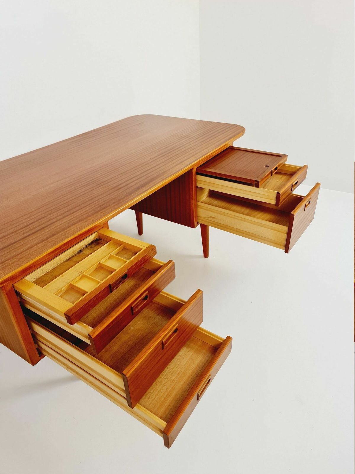 Danish Solid Mahogany Model Executive Desk By Gunni For Omann Jun, 1950s photo buy