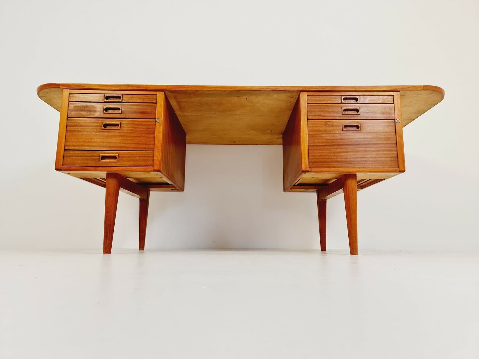 photo furniture Danish Solid Mahogany Model Executive Desk By Gunni For Omann Jun, 1950s