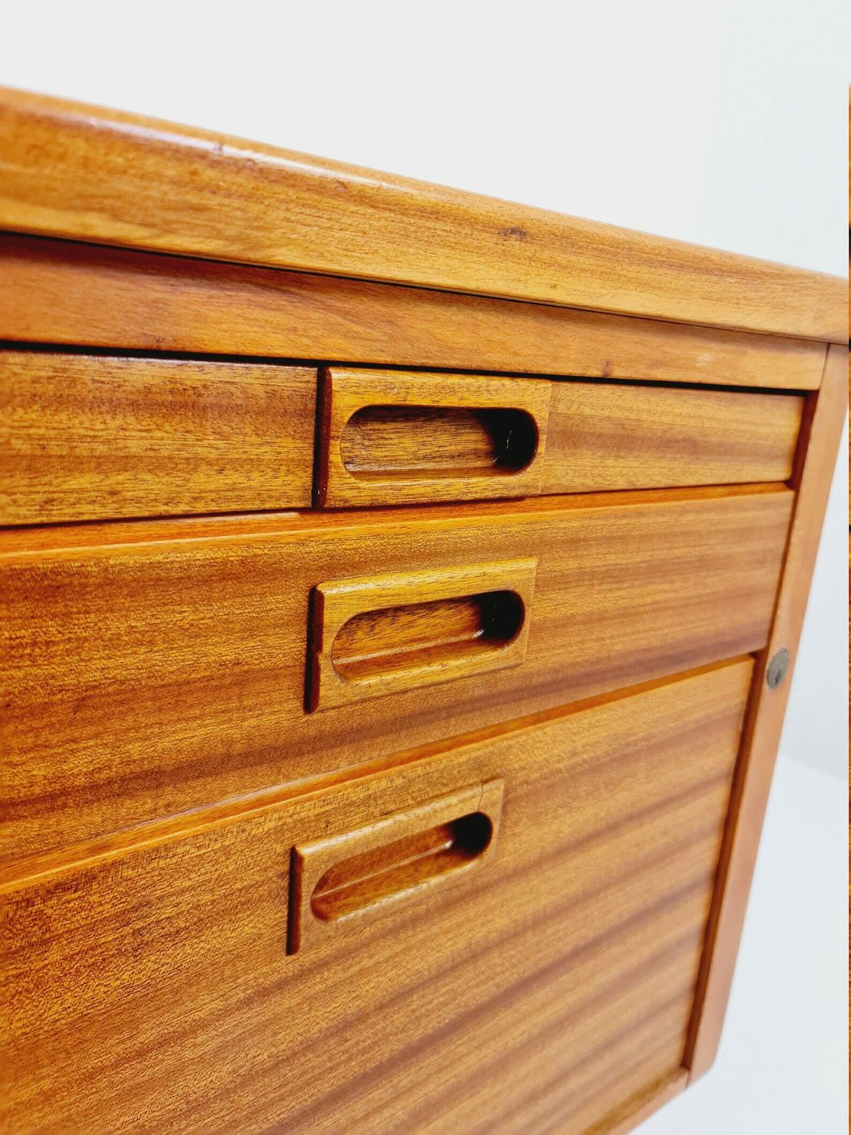 photo for sale Danish Solid Mahogany Model Executive Desk By Gunni For Omann Jun, 1950s