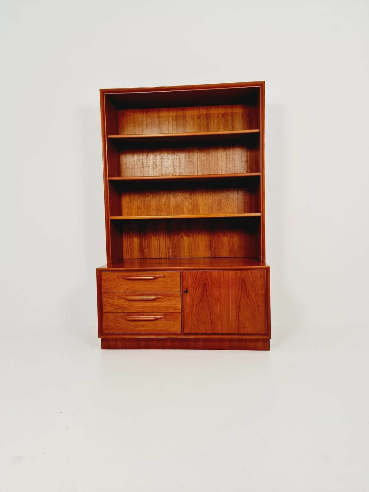 Scandinavian Bookshelf With Chest Of Cabinet Teak Veneer From The 60s By Strobeck Danish Design photo furniture