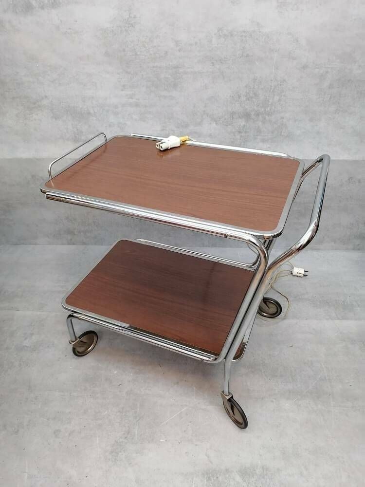Mid Century Bauhaus Design Tea Cart Trolly Service Cart 1960s