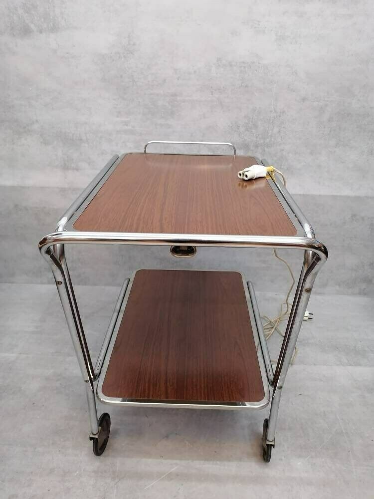 Mid Century Bauhaus Design Tea Cart Trolly Service Cart 1960s photo vinterior