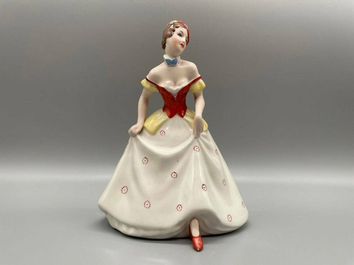 Lady In Biedermer Costume By Royal Dux, Czech Republic Around