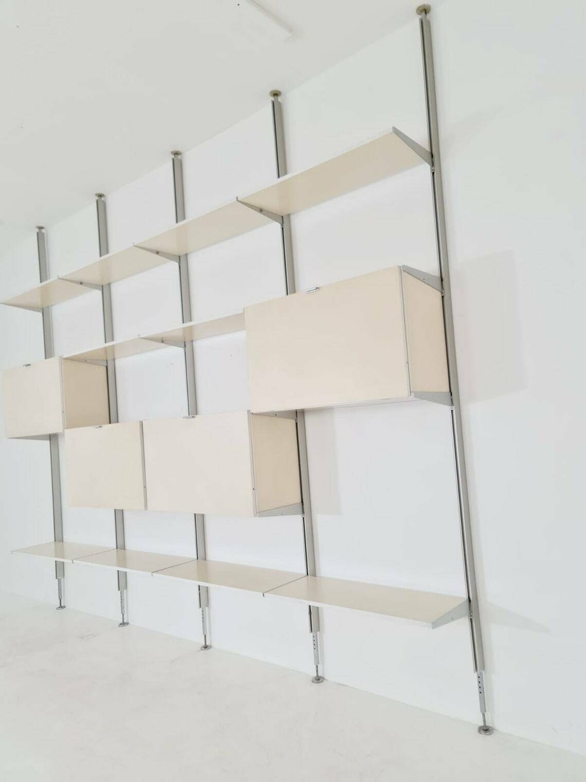 Rare Freestanding Modular George Nelson Wall Unit Bookcase, Herman Miller International Collection "Vitra", 1960s photo vinterior