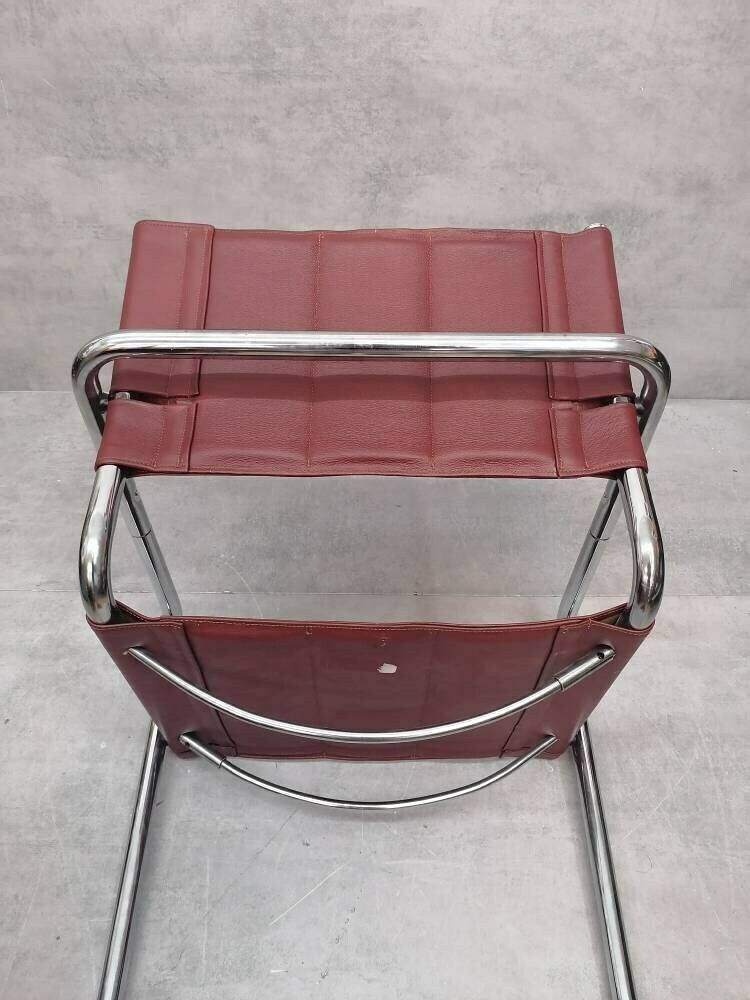 photo furniture Mid Century Cognac Marcel Breuer  Style Mart Stam S34 Armchair / Bauhaus Design / 1980s