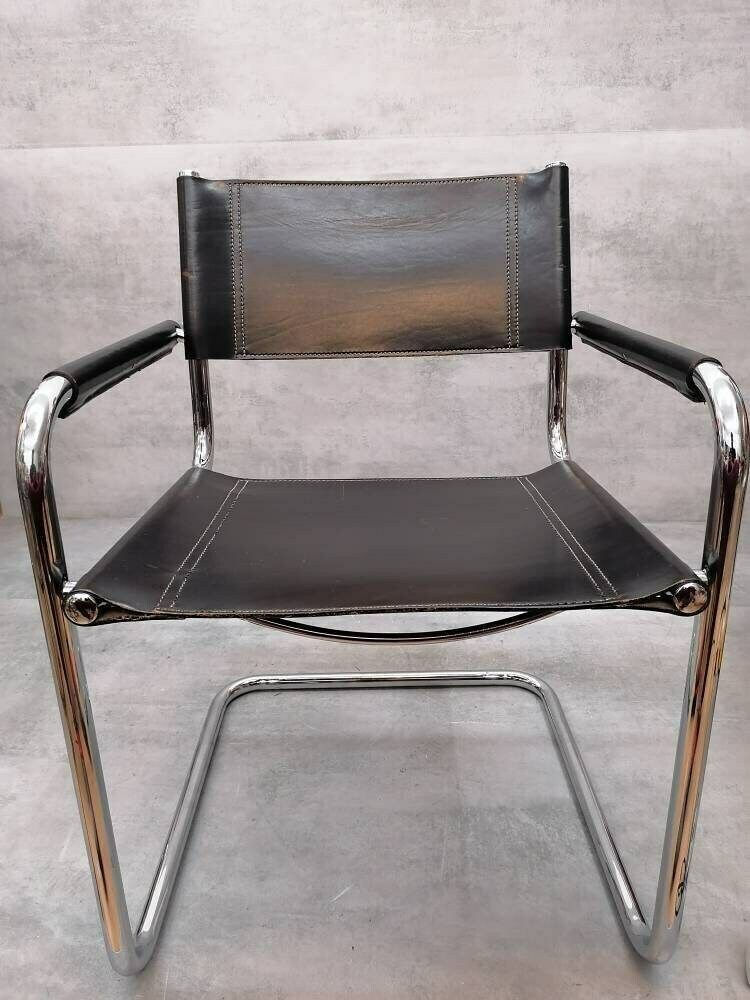 1 Of 10 Black Model Mg5 Centro Studi Desk Chair By Mart Stam & Marcel Breuer For Matteo Grassi, 1980s photo 592.0