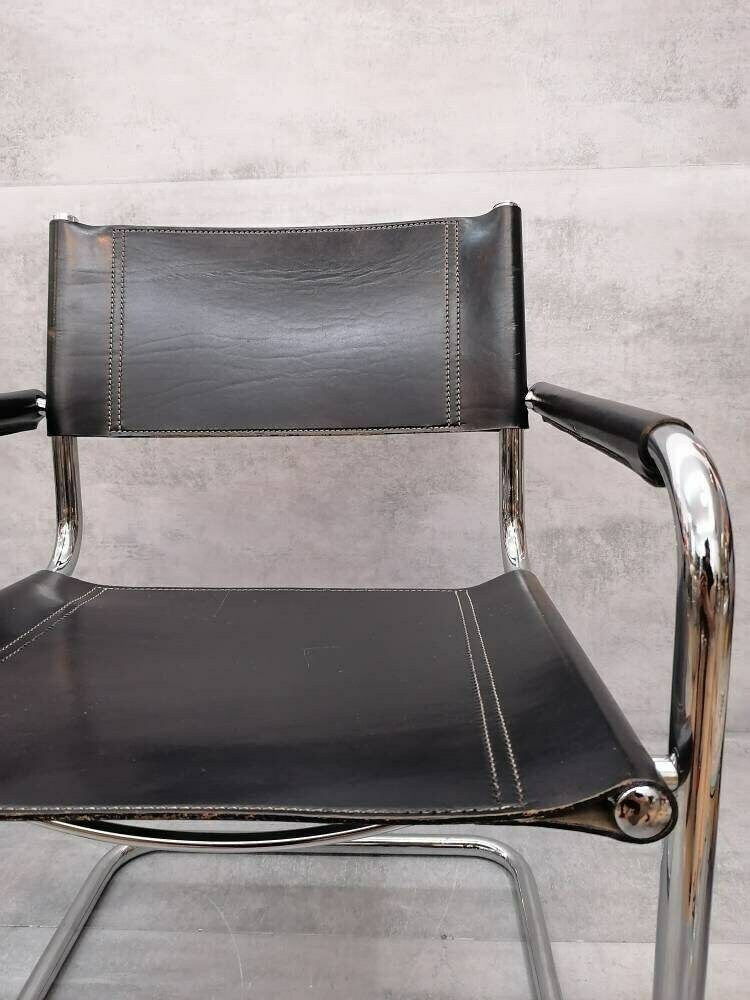 photo furniture 1 Of 10 Black Model Mg5 Centro Studi Desk Chair By Mart Stam & Marcel Breuer For Matteo Grassi, 1980s