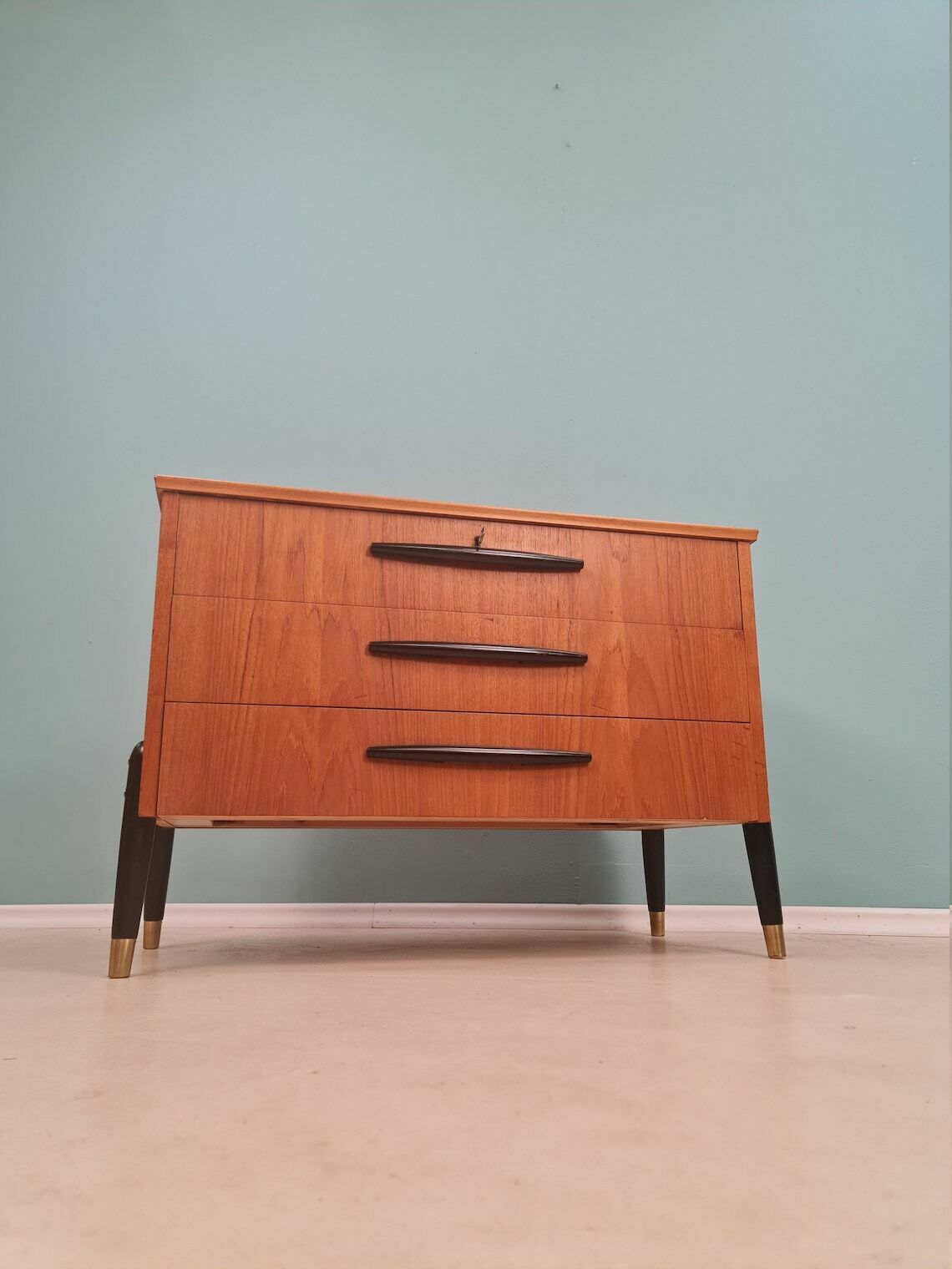 Midcentury Swedish Chest Of Drawers / Drawers Cabinet Teak By Bröderna Gustafsson, 1960s photo vintage