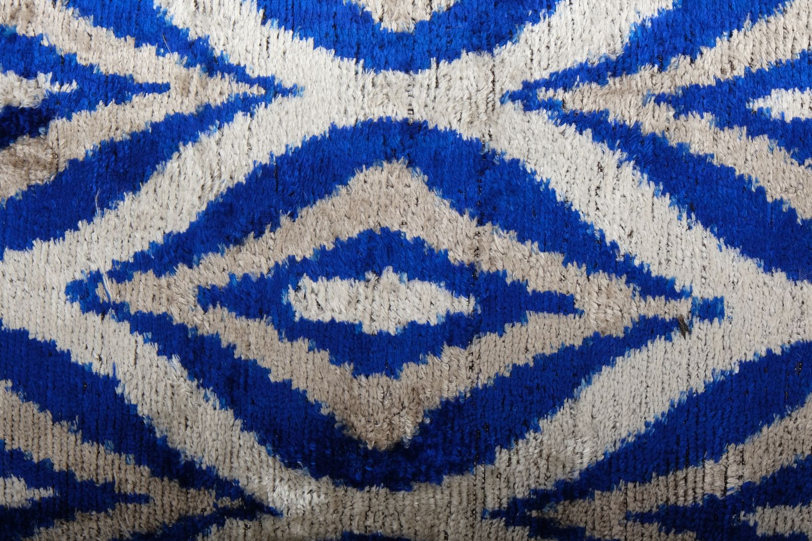 Ikat Blue Pillow Cover   Silk Pastel Velvet Lumbar Pillow Cover   Ethnic Polka Dot Pattern Decorative Pillow 15'' X 24'' photo furniture