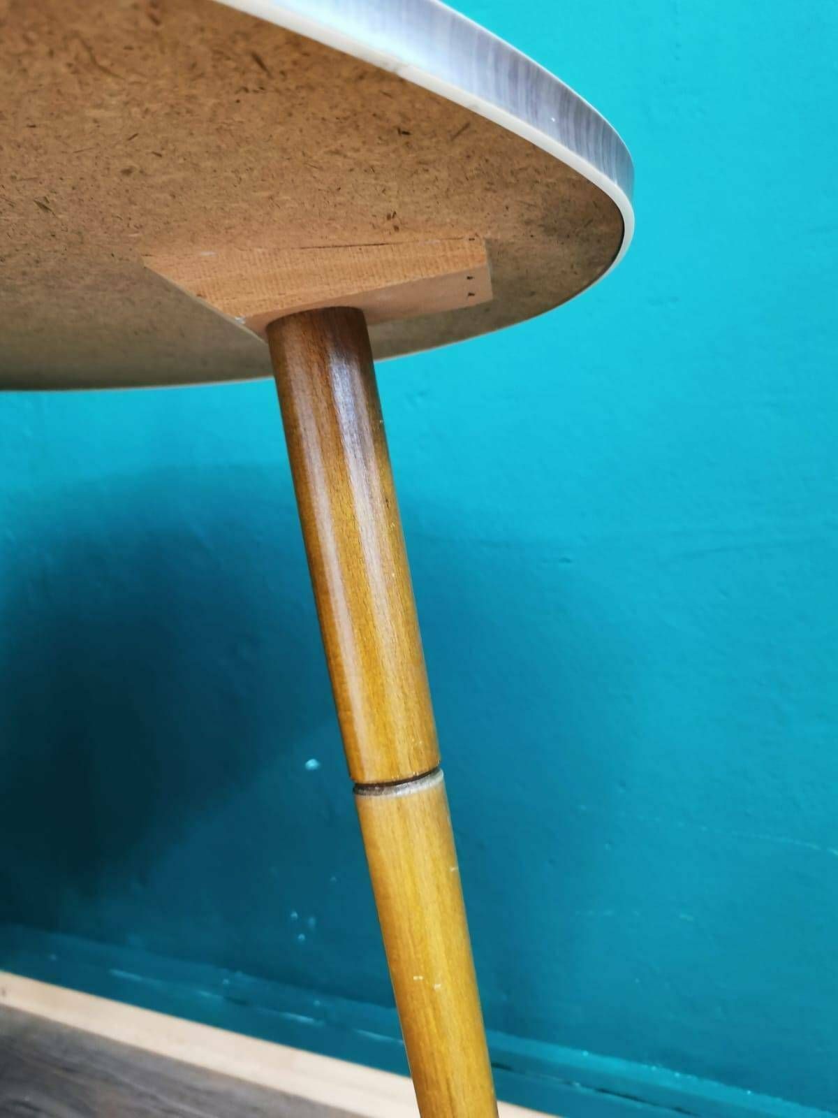 Vintage Wooden Top West German Coffee Table Boho Mid Century Modern 1960s photo vintage