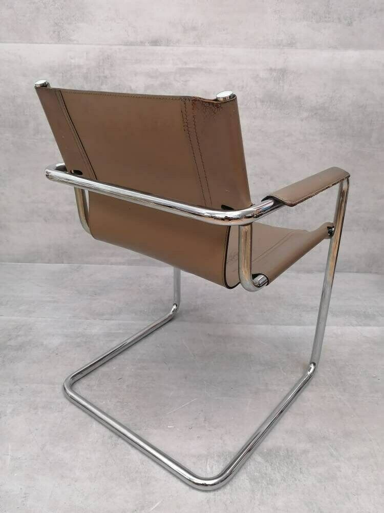 Matteo Grassi Visitor Chair In Cream Leather 1970s photo buy