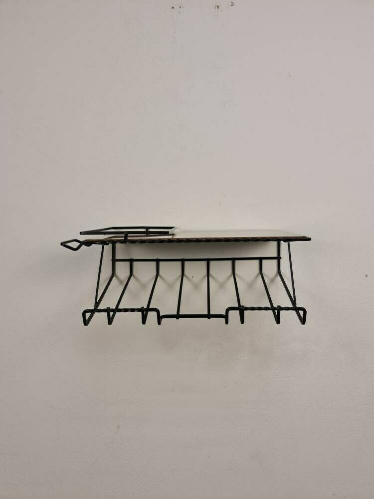 Scandinavian Metal & Formica Hanging Shelf/ Bedside Table/ Nightstand From The 60s photo Furniture