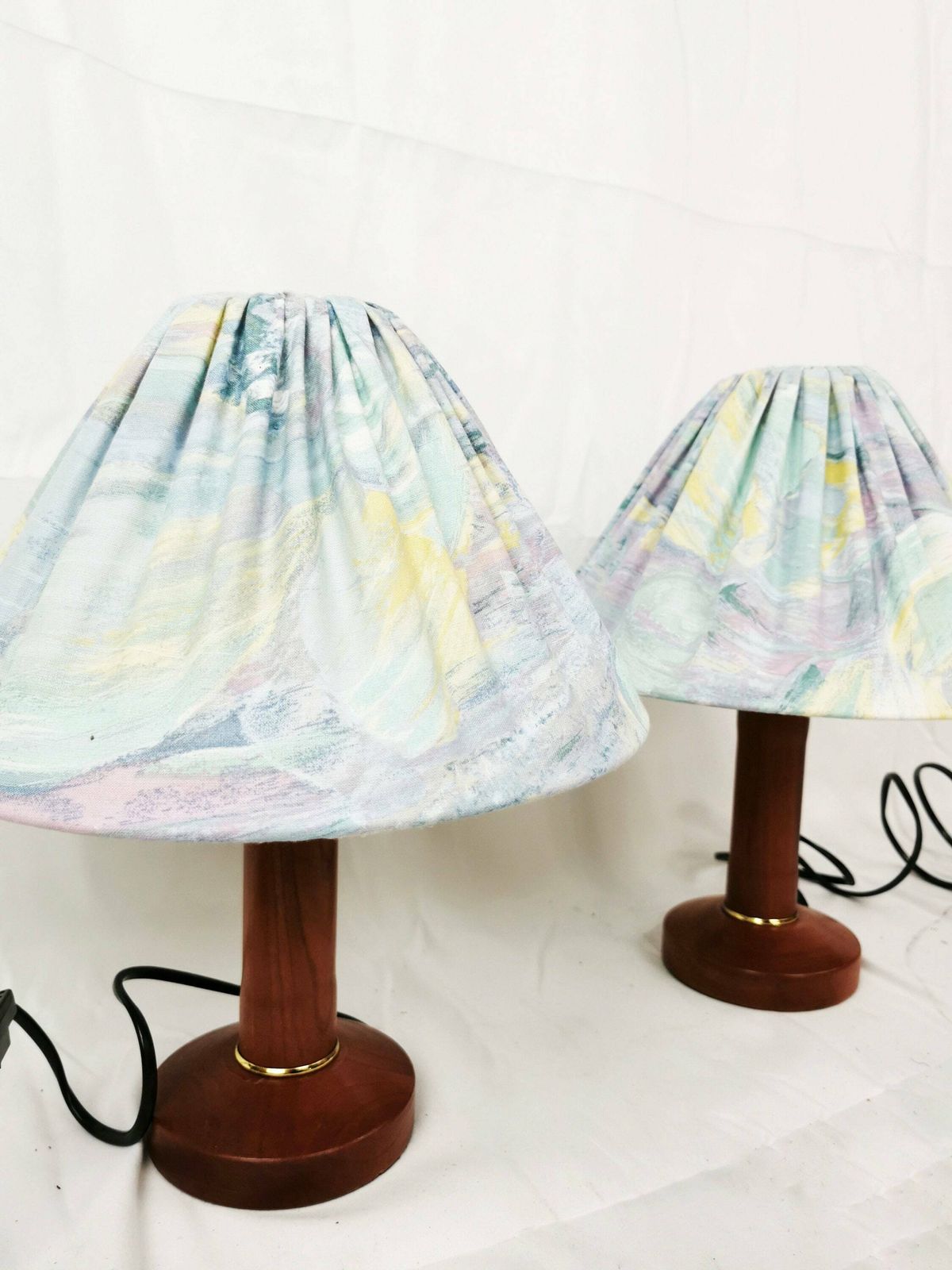 Rare Set Of 2x Danish Design Modern 60s Table Lamps Mid Century Teak Lights Table Lamp Sideboard Lighting photo vinterior