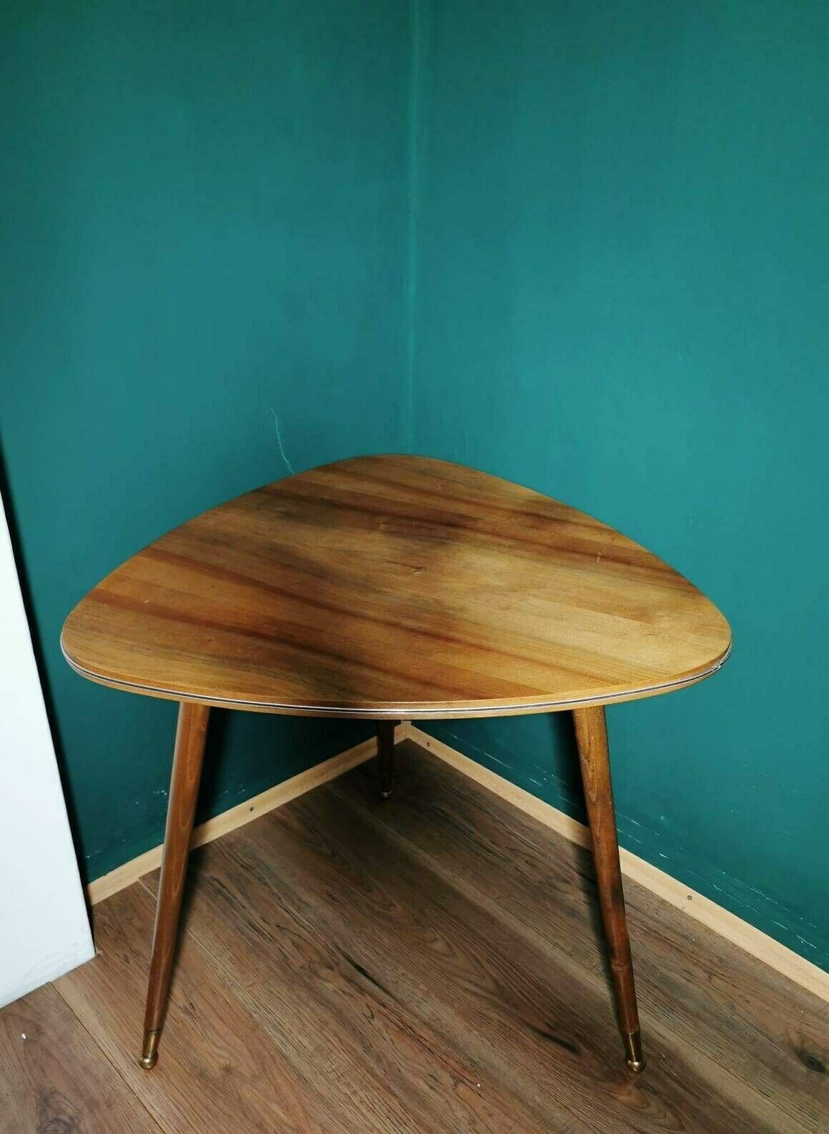 Vintage Wooden Top West German Coffee Table Boho Mid Century Modern 1960s photo for sale