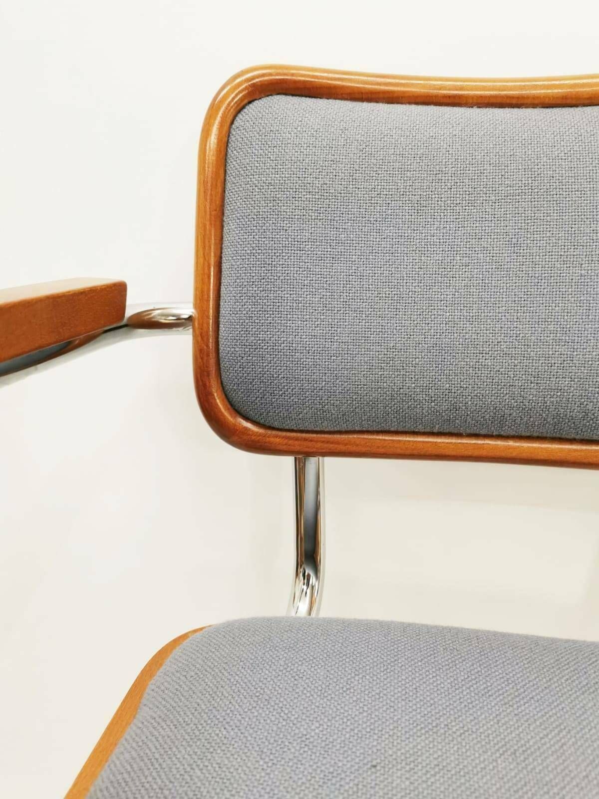 Marcel Breuer B32 Upholstered Cesca Armchair, Bauhaus Design By Bene photo vinterior