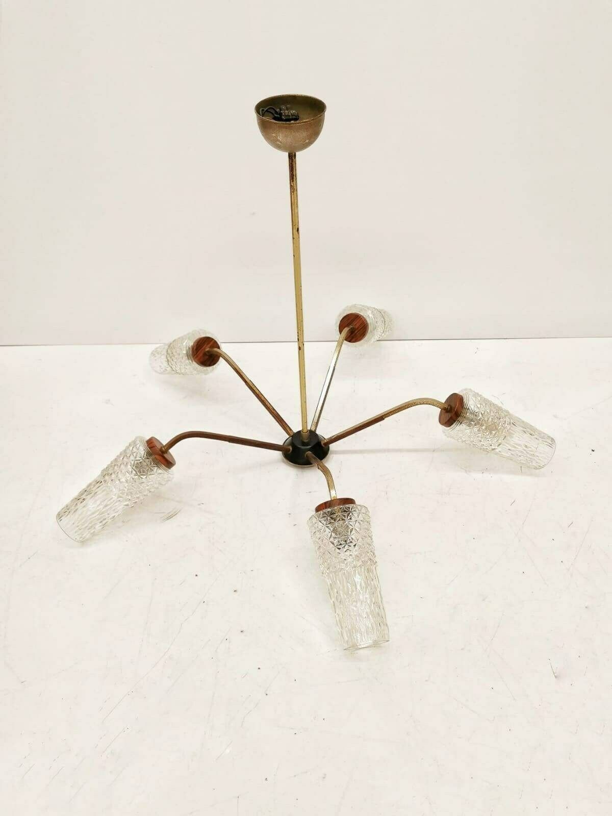 Beautiful Large Mid Century Pendant Lamp In Danish Design From The 1960s.