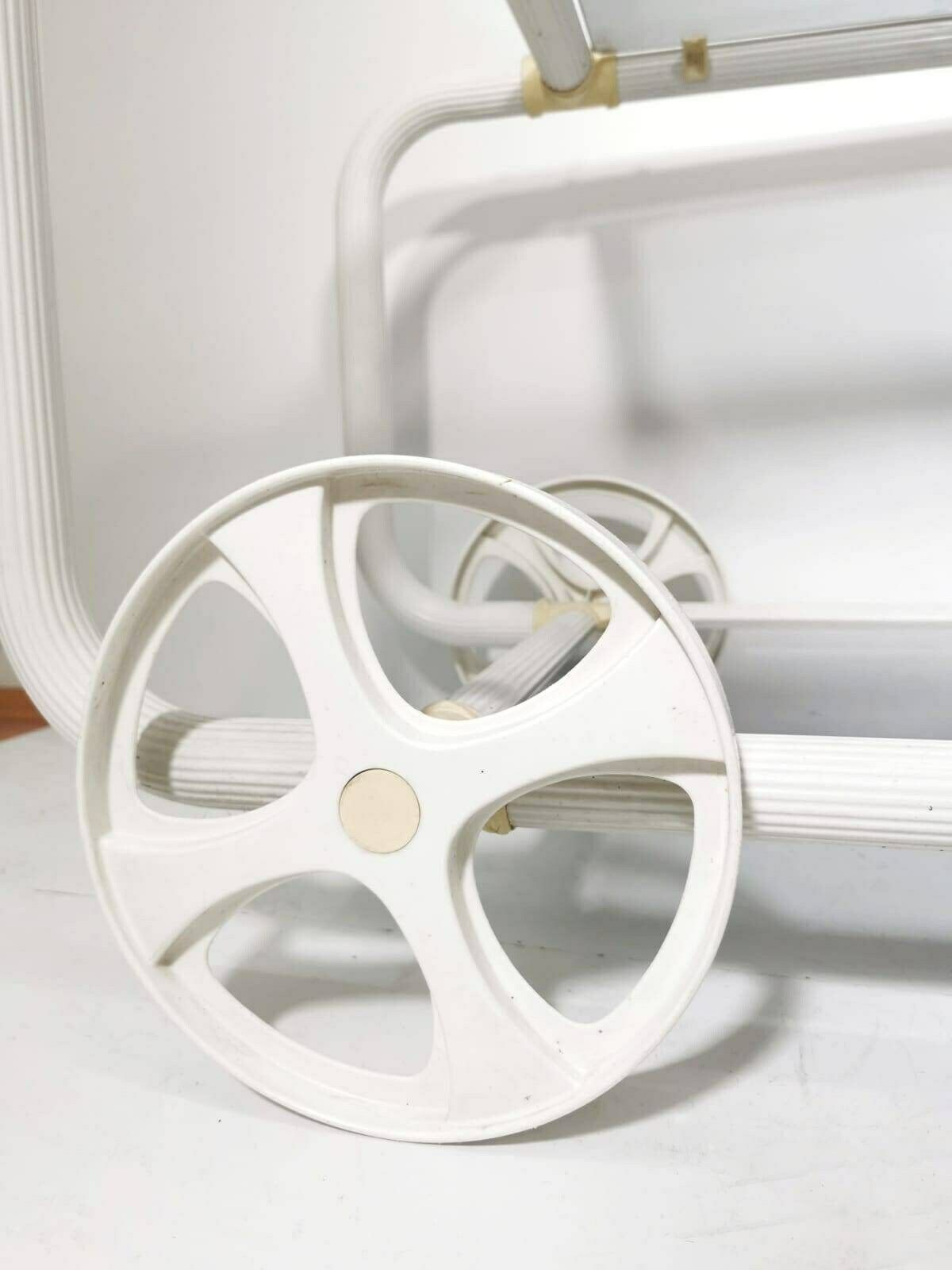 Space Age Design White Serving Cart   Trolly Bar 1980s photo 700.0
