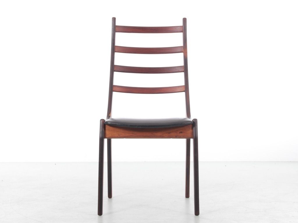 Furniture Mid Century Modern Scandinavian Set Of 4 Rosewood Chairs By Henning Kjærnulf. photo