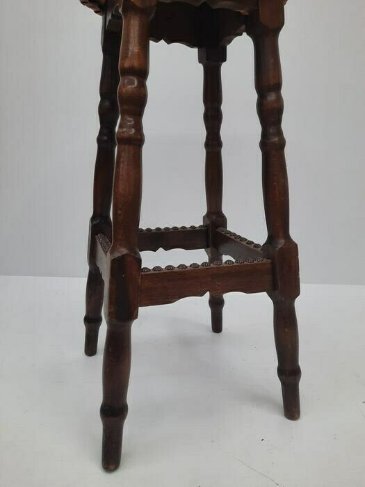 photo furniture English Country Vintage Style Bar Leather Stool 1950s
