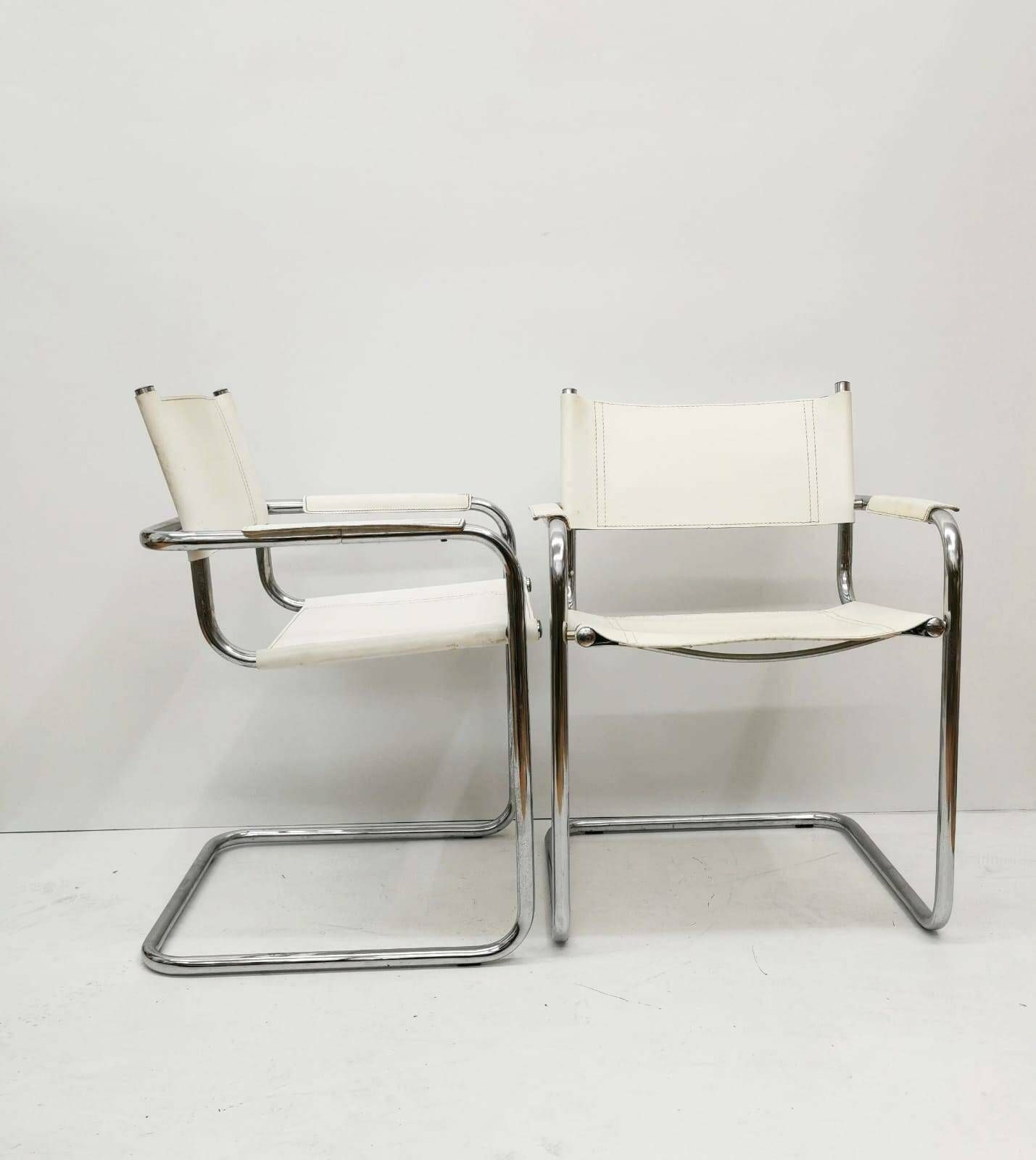 1 Of 2 Model Mg5 Centro Studi Desk Chair By Mart Stam & Marcel Breuer For Matteo Grassi, 1970s photo vinterior