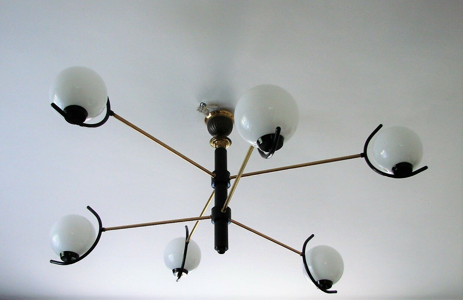 A Chandelier In The Style Of Stilnovo, 1960s. photo vintage