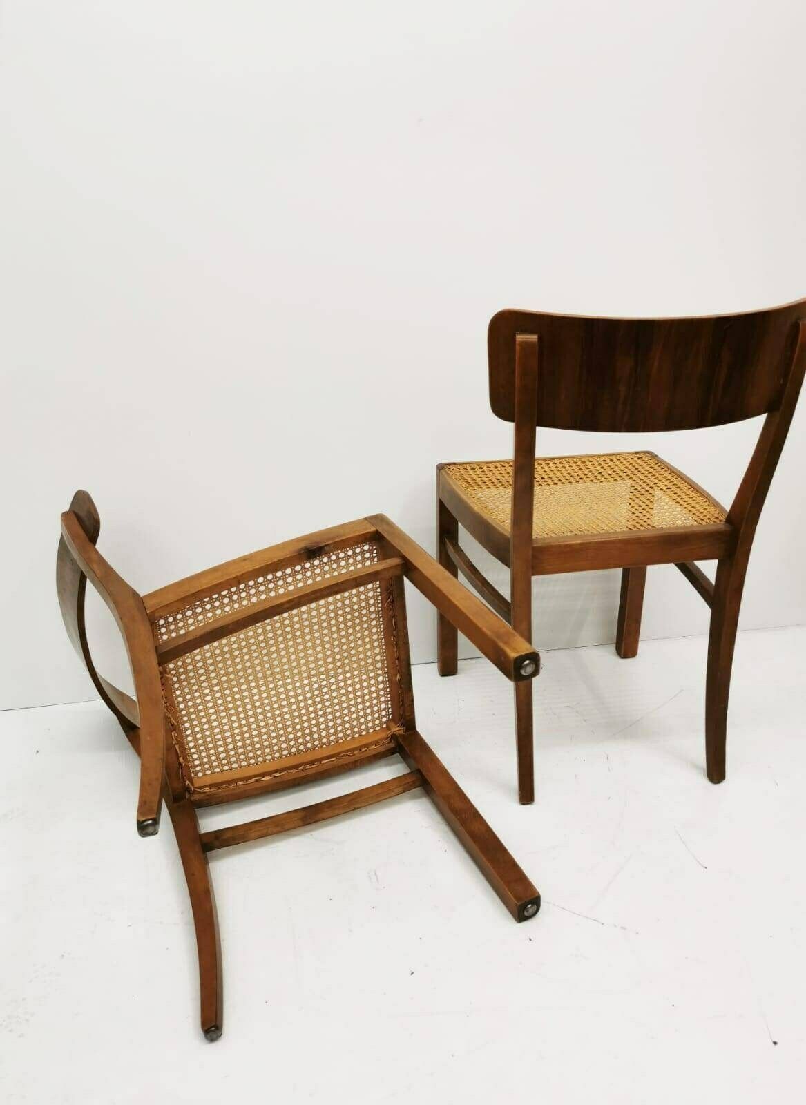 Rattan Wooden Chair Austria 1960s photo vinterior