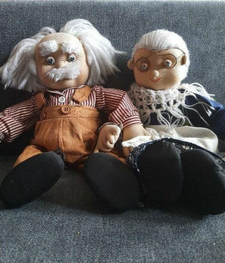 Oma Granny Grandma & Opa Grandpa Vintage Dolls Set