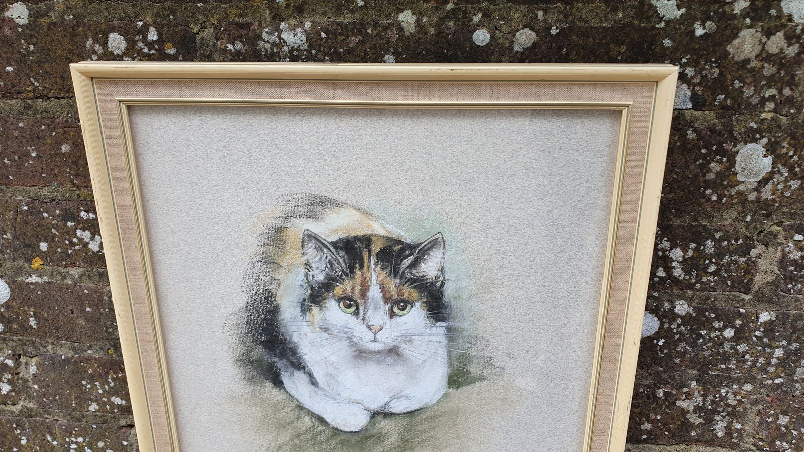 Original Marjorie Cox Pastel Portrait Of A Cat ‘Pretty Puss’ 1979 photo for sale
