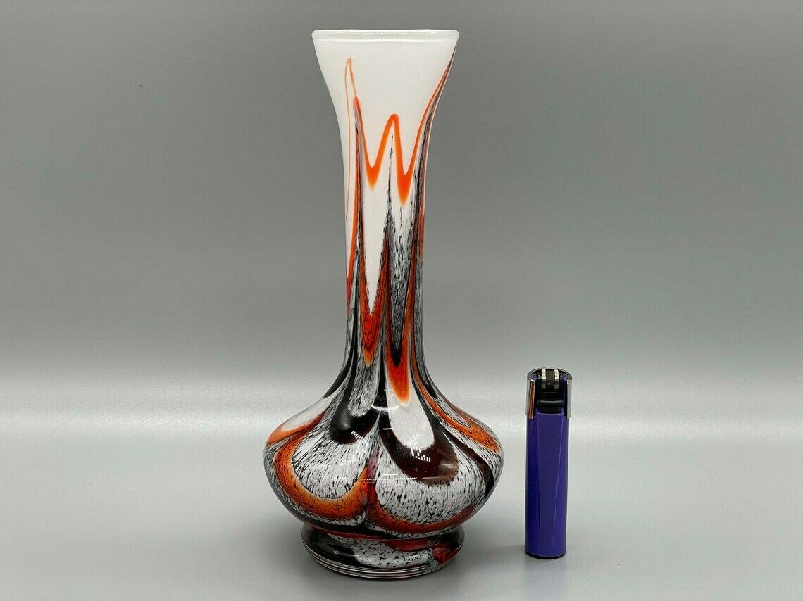 Pop Art Murano Vase Design Carlo Moretti Opaline Florence 1970s photo for sale