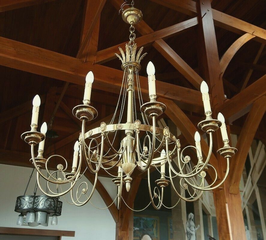 Set Of 3 Chandeliers With 10 Lights, Louis XVI Style, Early 20th Century photo for sale