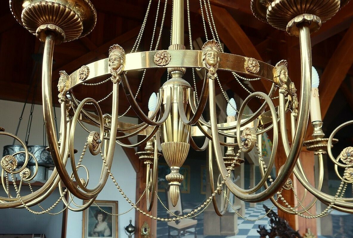 Set Of 3 Chandeliers With 10 Lights, Louis XVI Style, Early 20th Century photo 10835.6