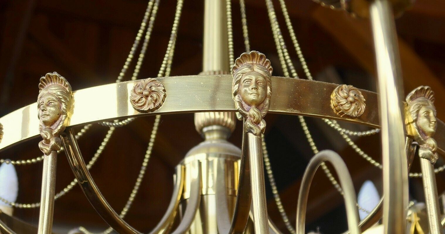 Set Of 3 Chandeliers With 10 Lights, Louis XVI Style, Early 20th Century photo vinterior