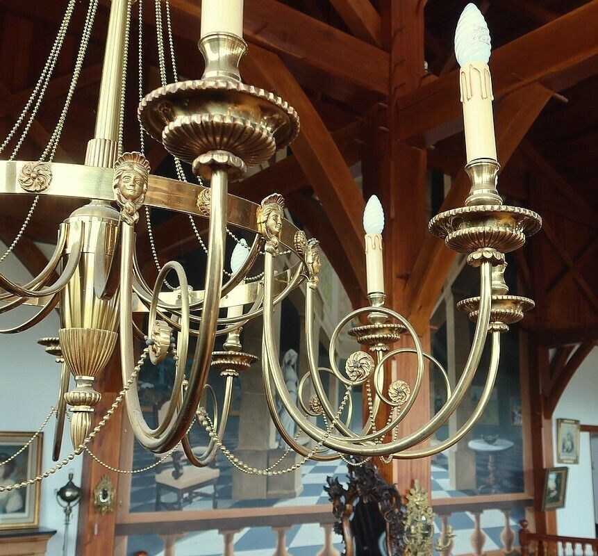 Set Of 3 Chandeliers With 10 Lights, Louis XVI Style, Early 20th Century photo buy
