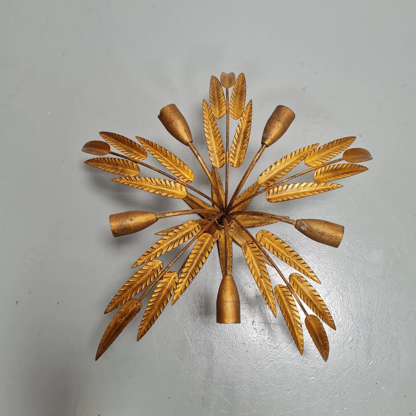 Wheatsheaf Gilded Metal French Chandelier C1950 Free Delivery Eng/Wales photo furniture
