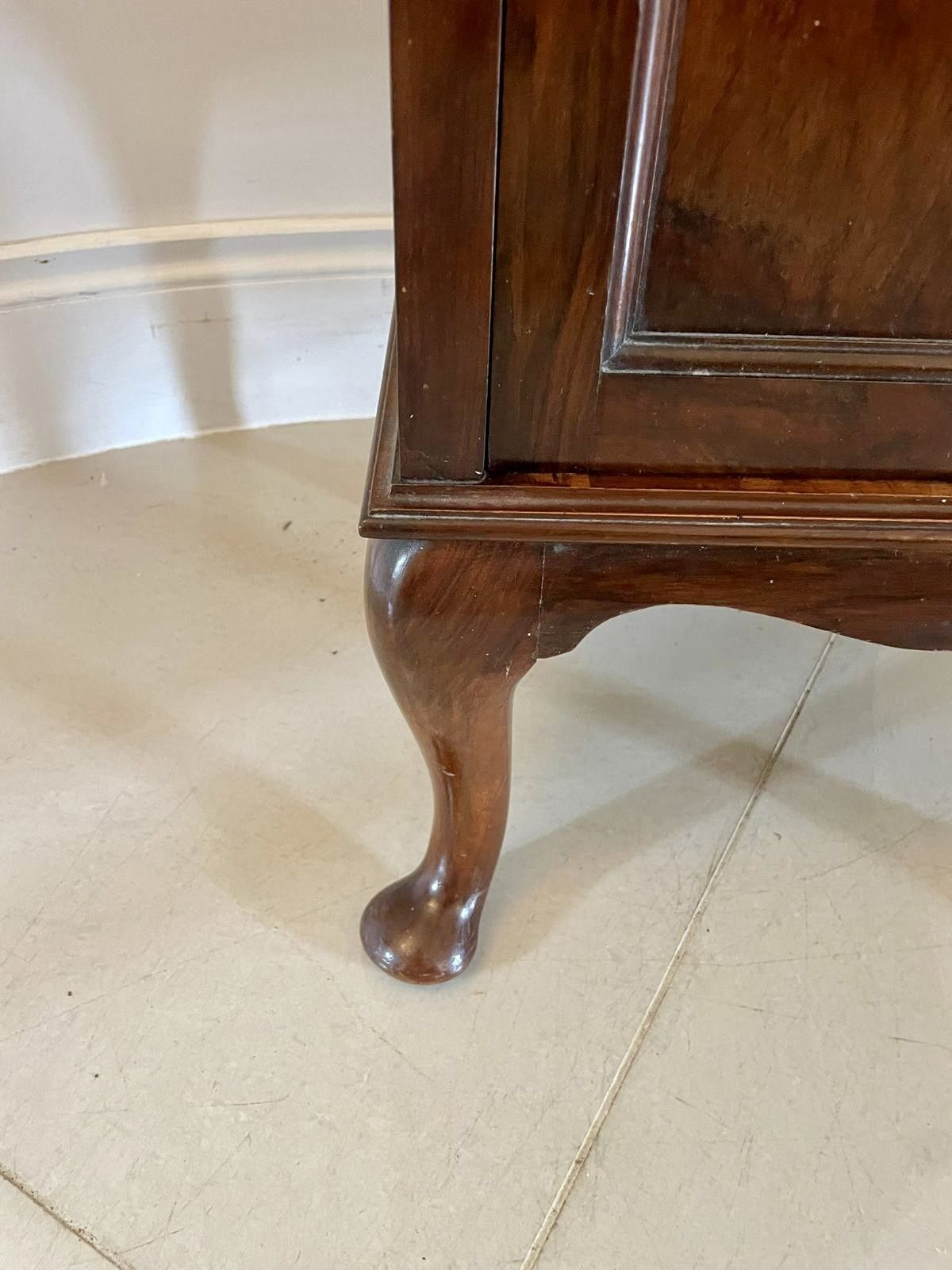 Outstanding Quality Antique 19th Century Figured Walnut Floral Marquetry Inlaid Bedside Cabinet photo buy