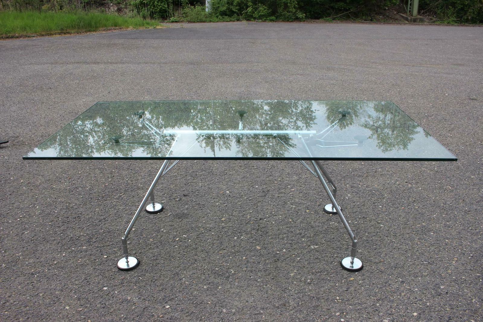 1970s Norman Foster Glass Table Model Nomos For Tecno, Italy photo furniture